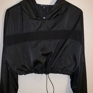 Black Cropped Windbreaker